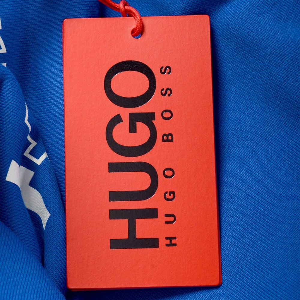 Hugo Boss Men's "Droncos" Blue Logo Hooded Sweatshirt Hoodie US L IT 52 - Picture 7 of 7